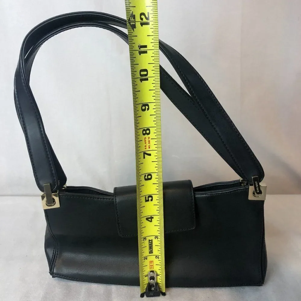 Nine West Small Nylon Satchel Handbag- Solid Black